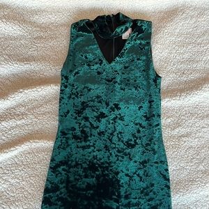 Green velvet dress